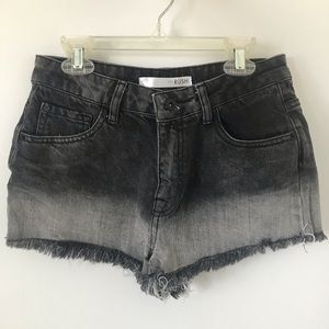 Bleach Washed Distressed Jean Shorts